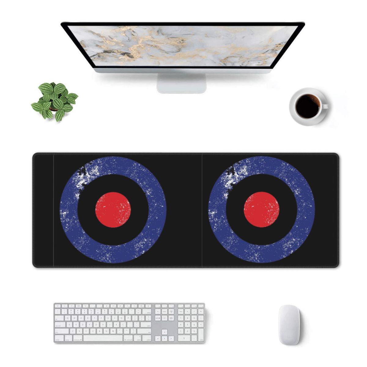 Gaming Accessories Target - แผ่นรองเมาส์ขนาดใหญ่ RAF รุ่น D Roundel-Mod สำหรับเกมเมอร์