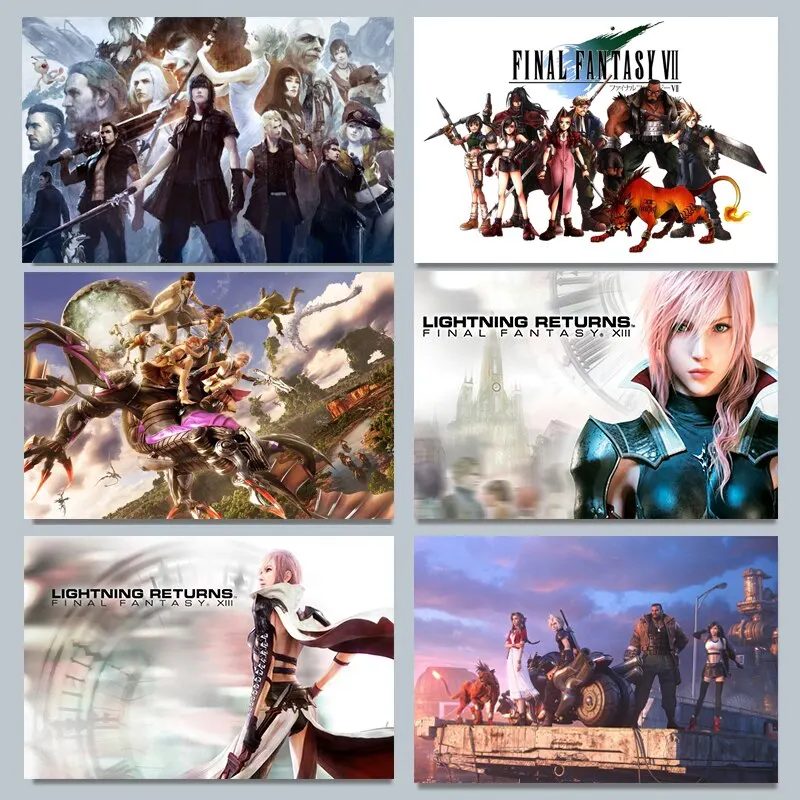 Gaming Accessories For Room - โปสเตอร์ผ้าใบลาย Final Fantasy VII สไตล์ Vaporwave