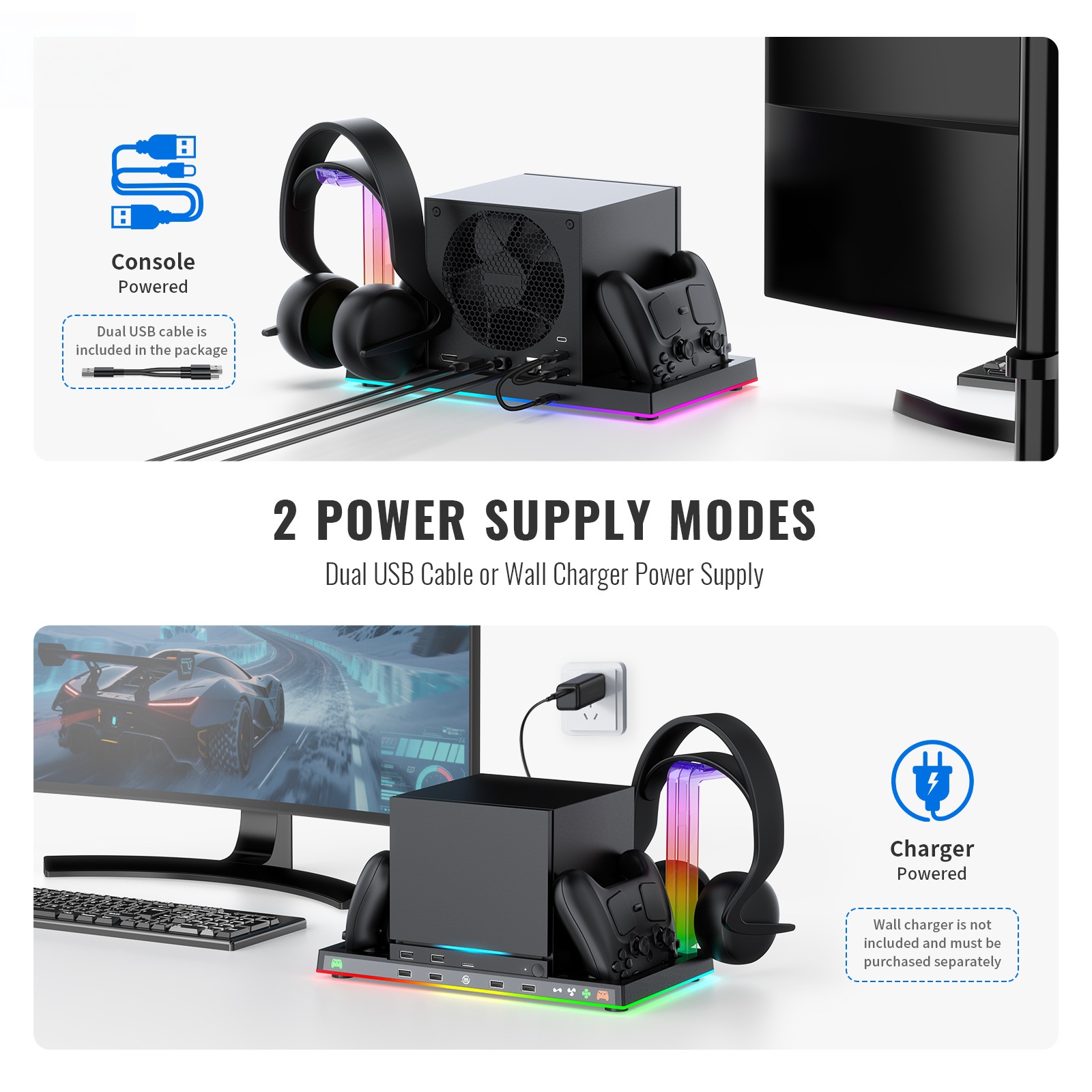 Headset Stand Rgb - แท่นวางอเนกประสงค์สำหรับเครื่อง Steam สำหรับแท่นวางคอนโทรลเลอร์ Steam, แท่นชาร์จ และที่วางหูฟัง