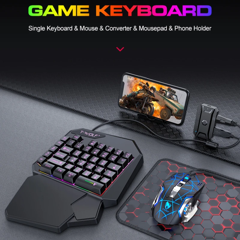 คีย์บอร์ดมือเดียว TF900 T-WOLF - Gaming Accessories For Your Phone บทวิจารณ์และราคา