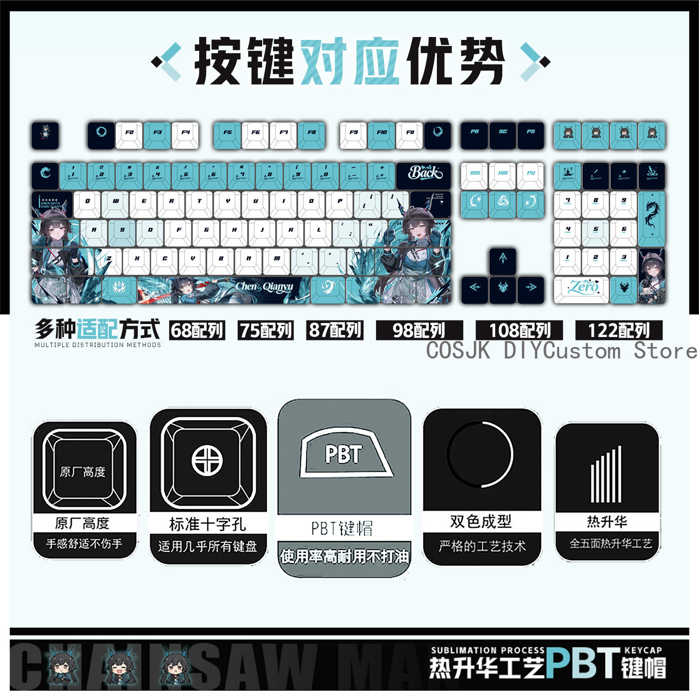 122 คีย์อะนิเมะเฉิน เฉียนหยู อ - Gaming Accessories In China บทวิจารณ์และราคา